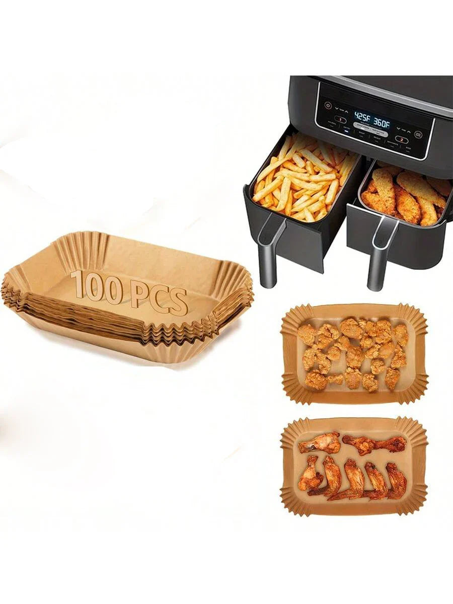 50 Pcs Nonstick Air Fryer Paper Liners Disposable For Clean Mess Free Cooking