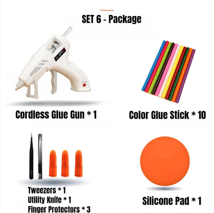 Mini Pink Rechargeable Hot Silicone Gun,7mm Portable Cordless Glue Gun 3.7V,60 Min Use,Type-C Charging, Kids DIY Crafts Tools ATOTOOL Store