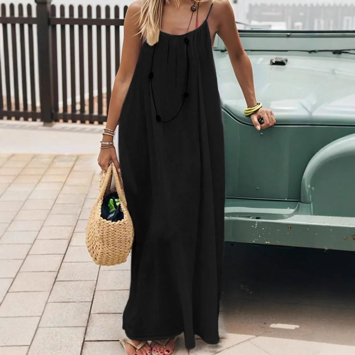BreezeMuse™ Maxi sin Espalda 🌸 — Ajuste Regulable, Fluidez de Verano