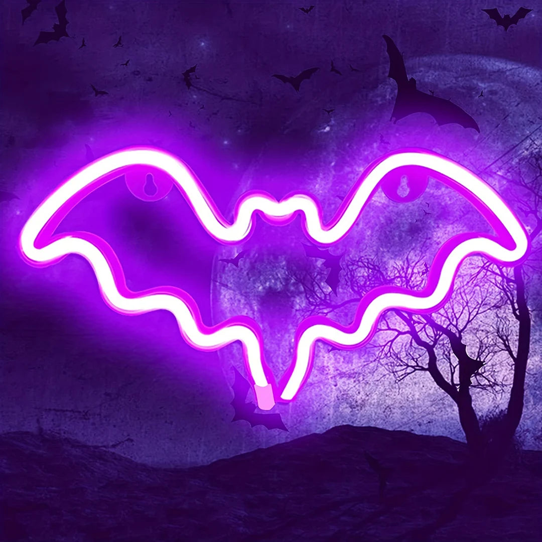 Halloween Led Neon Sign, Party Wall Art Decoration, Horror Atmosphere, Signature Neon Pendant, Room Night Light, USB or Battery Powered (Battery Not Included)