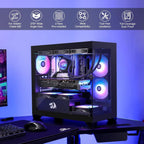 Redragon GC218M Gaming Back-Mounted PC Case, M-ATX Computer Chassis 2 x 120mm Fans Pre-Installed & High Airflow Perforated Panel REDRAGON Online Store