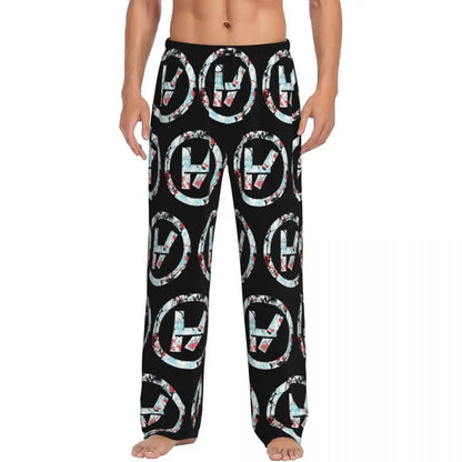 Custom T-Twentys One P-Pilots Rock Logo Hot Pajama Pants Men's Lounge Sleep Stretch Sleepwear Bottoms with Pockets