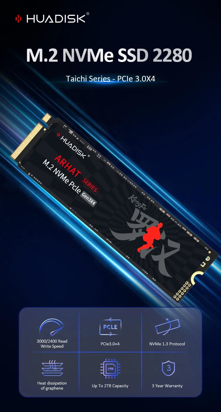 HUADISK M.2 NVMe PCIe SSD 128GB 256GB 512GB Hard Disk M2 NVMe 2280 1TB 2TB Internal Solid State Drive For Laptop Desktop SSD storage Store