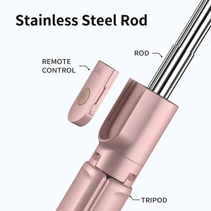 Wireless Selfie Stick Tripod Stand with Detachable Remote for iPhone