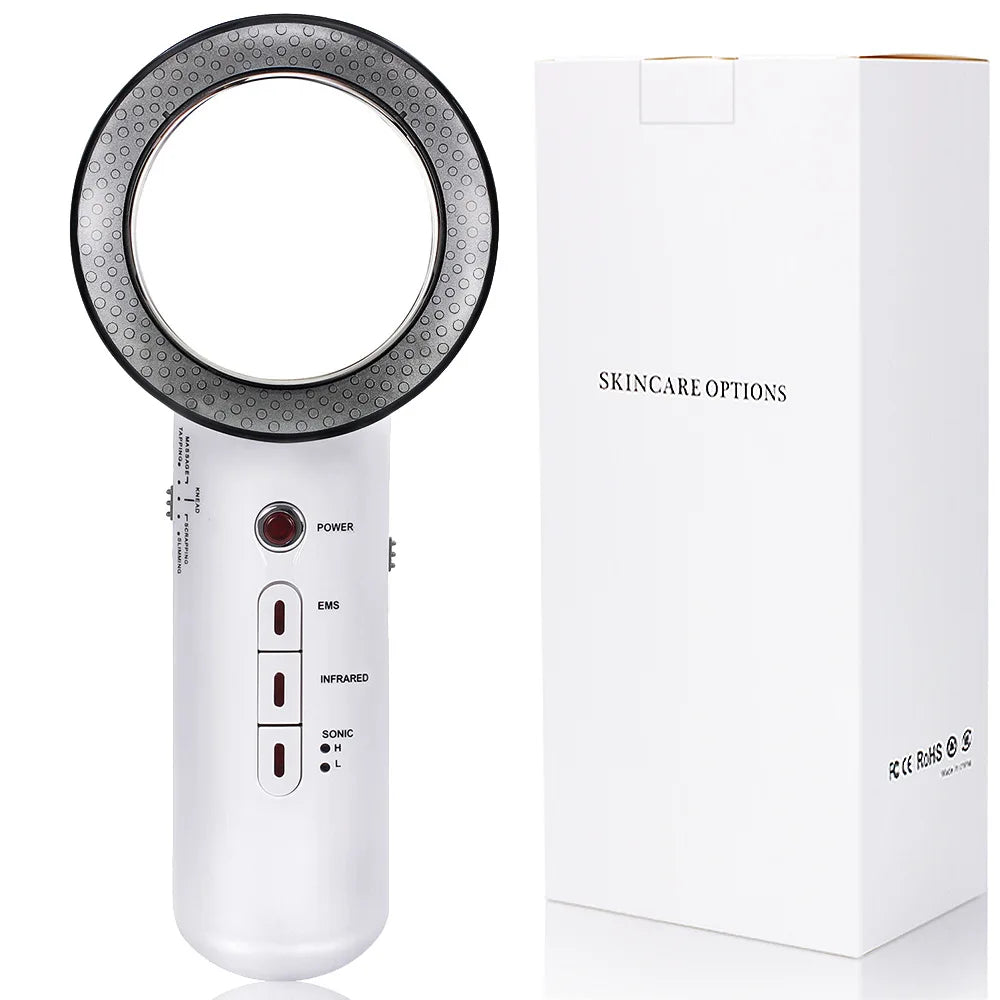3 In 1 EMS Ultrasonic Cavitation Weight Lose Facial Lifting Body Slimming Massager Galvanic Infrared Lipo Fat Burner Machine Hmeily Official Store