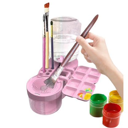 Paint Brush Cleaner with Drain Button Painting Brush Rinser Paint Brush Clean Device for Acrylic Water Based Painting Brush Adventure Better Life Store Store