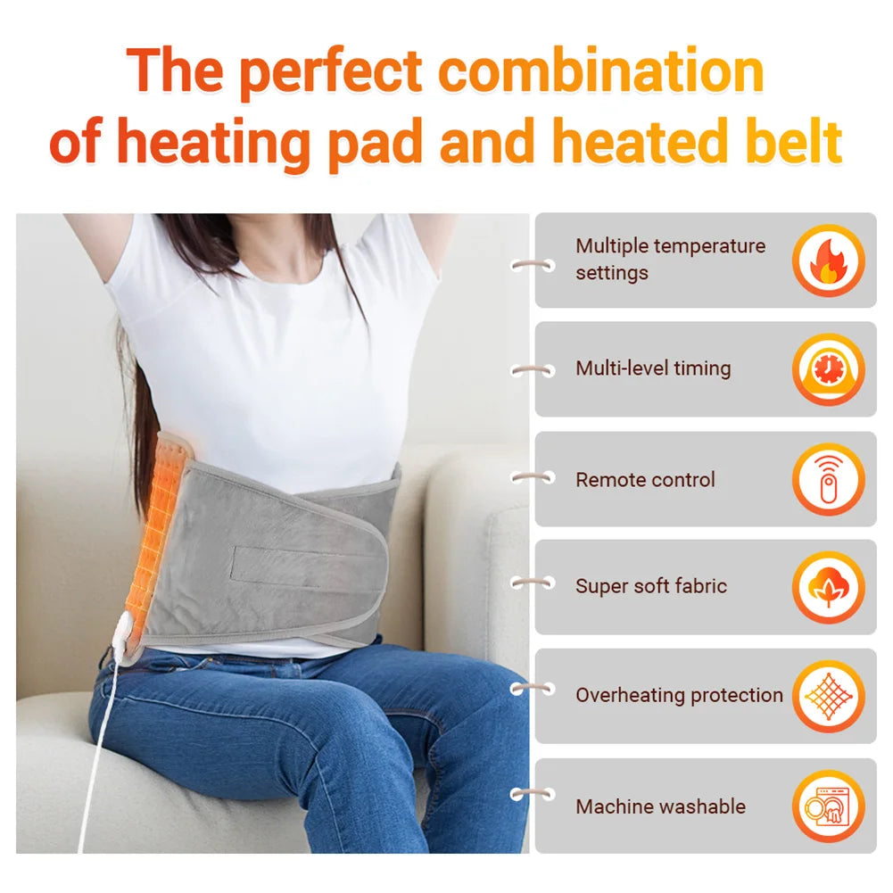 Winter Heater Mat with 4 Timer Waist Back Warmer Blanket Auto Shut Off
