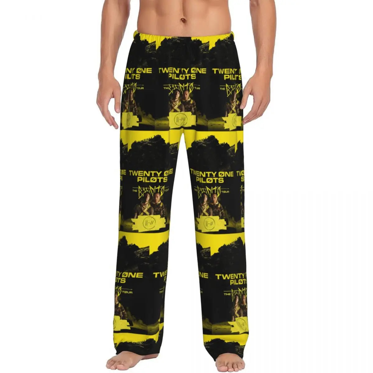 Custom T-Twentys One P-Pilots Rock Logo Hot Pajama Pants Men's Lounge Sleep Stretch Sleepwear Bottoms with Pockets