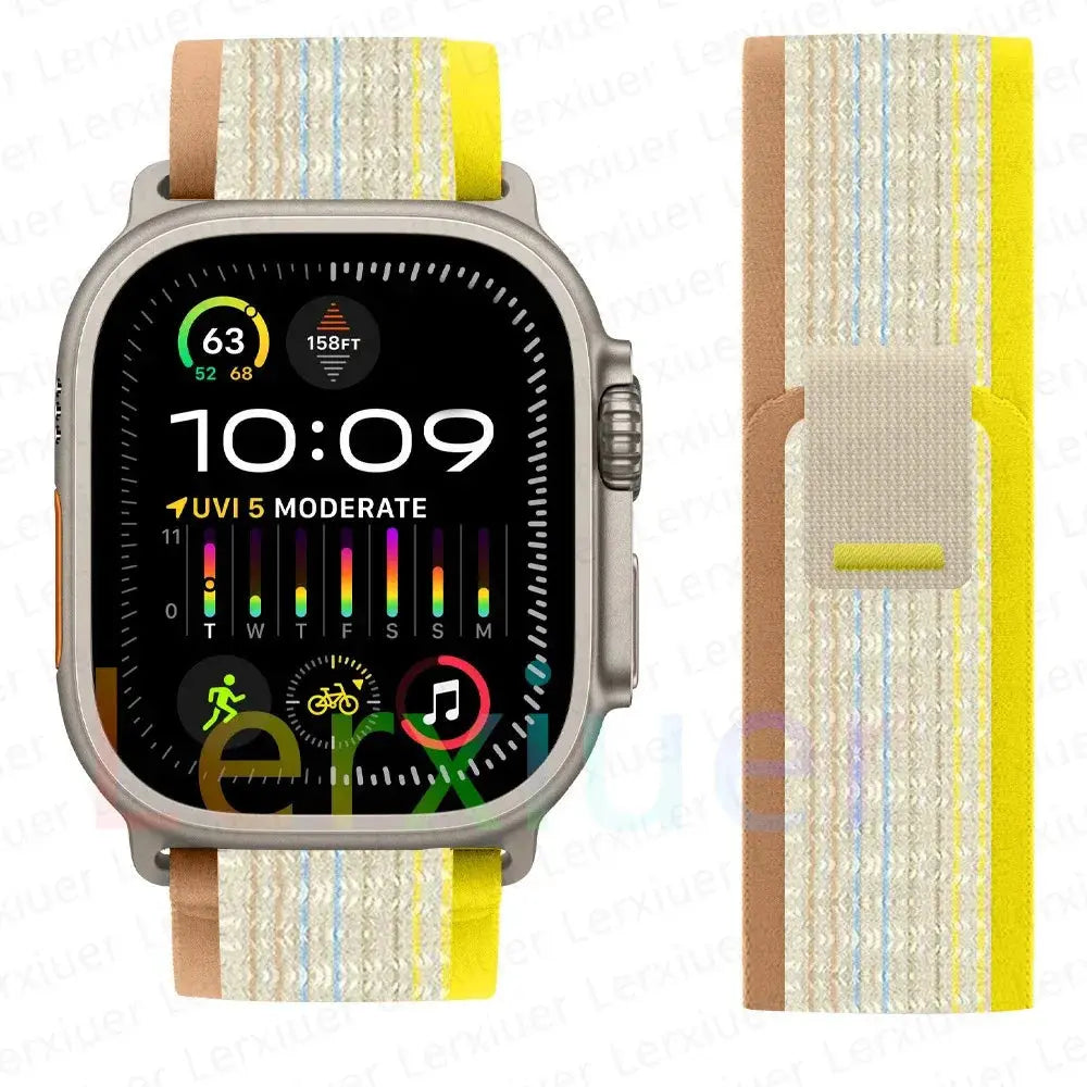 For Apple Watch Series 10 46mm Nylon Loop Magnetic Buckle Watch Band(Smoke Purple) Elegant-Straps Store