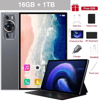 2025 New P60 Pro 5G Dual Tablet Android 14 16GB + 1TB kids Tablet 12 Inch HD Screen 20000mAh Tab Tablets PC With keyboard Laptop Hi - TechPhone Depot Store