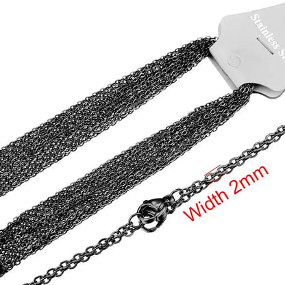 10pcs Stainless Steel Necklace Cuban Chains Hypoallergenic Rolo Link