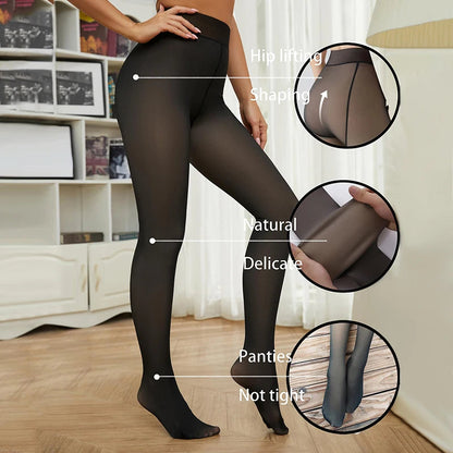 Kave 220G Fleece Lined Tights Women Fleece Translucent Leggings Winter AliExpress