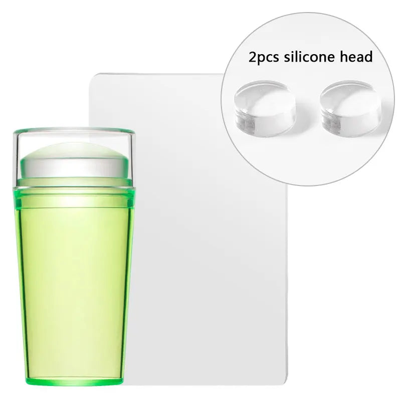 Jelly Silicone Transparent Nail Stamper Set with Scraper Stone's Store