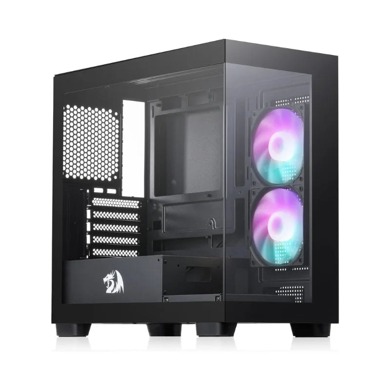 Redragon GC218M Gaming Back-Mounted PC Case, M-ATX Computer Chassis 2 x 120mm Fans Pre-Installed & High Airflow Perforated Panel REDRAGON Online Store