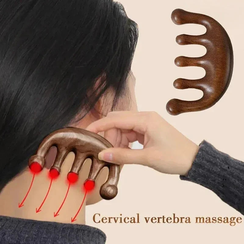 Massage Comb Head Massager Sandalwood Five Tooth Comb Whale Comb Scalp AliExpress
