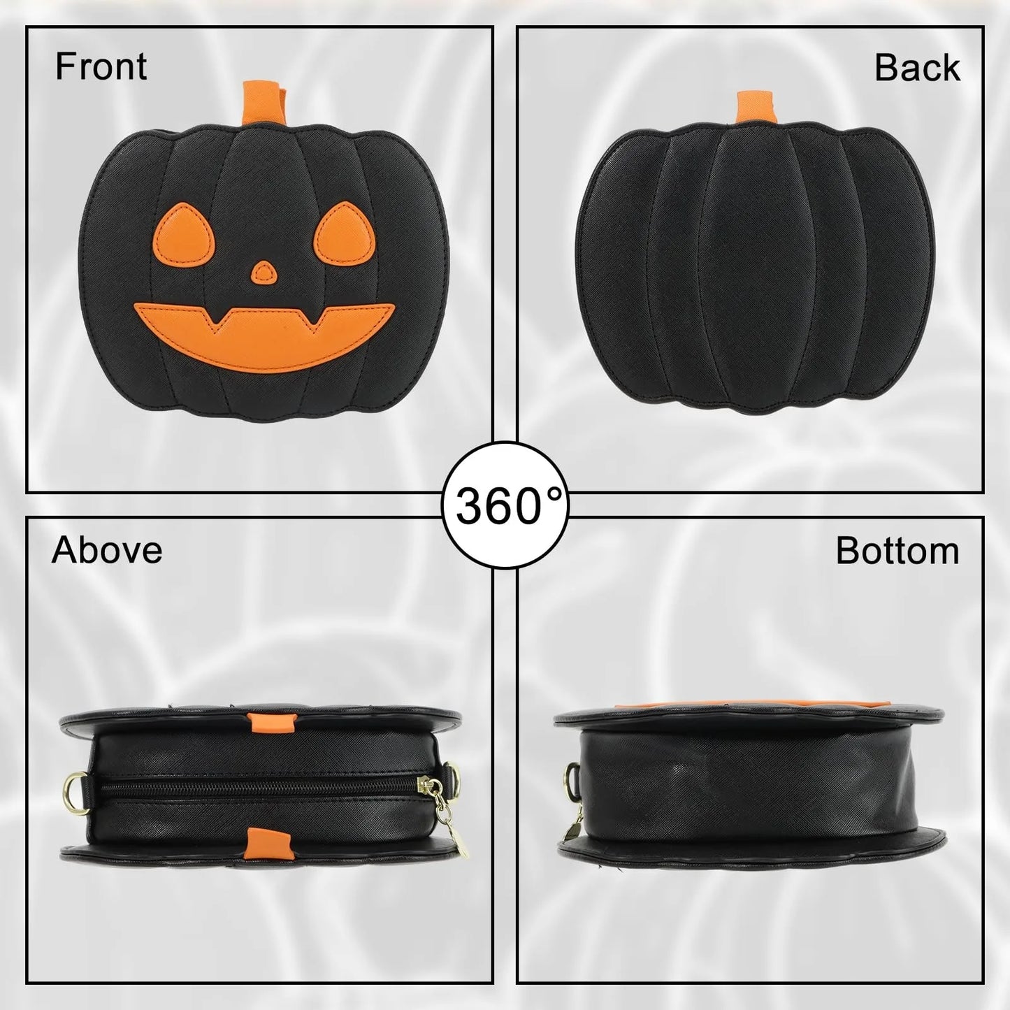 Halloween Pumpkin Shoulder Bag Women Novelty Purse PU Leather Female Daily handbag Halloween Creative Candy Bags for Kids