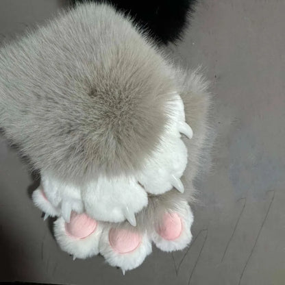 Kawaii Cartoon Cosplay Costume Gloves Furry Fursuit Kigurumi Plush Cat Paw Gloves Thicken Warm Cat Claw Mittens Gifts