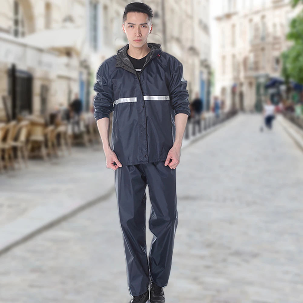 Raincoat and Rainpants Suit Waterproof Full Body Rainstorm Prevention Thickened Motorcycle Raincoat Set for Motorcyclist Rider