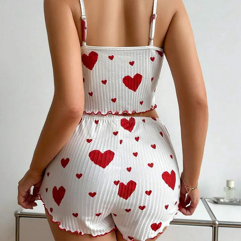 Soft Casual Love Printing Pyjama Set Mili Flagship Store