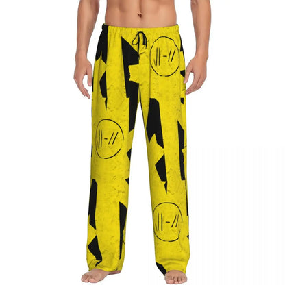 Custom T-Twentys One P-Pilots Rock Logo Hot Pajama Pants Men's Lounge Sleep Stretch Sleepwear Bottoms with Pockets