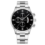 2023 Luxury Fashion Mens Watches Silver Stainless Steel Quartz Wrist