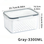 Clear Fresh-Keeper Box – Drain Basket for Veggies & Fruits!