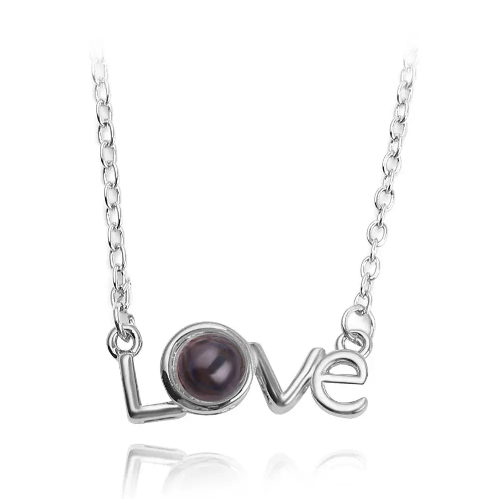 Collar de Proyección 100 Idiomas Te Amo Colgante Collares Para