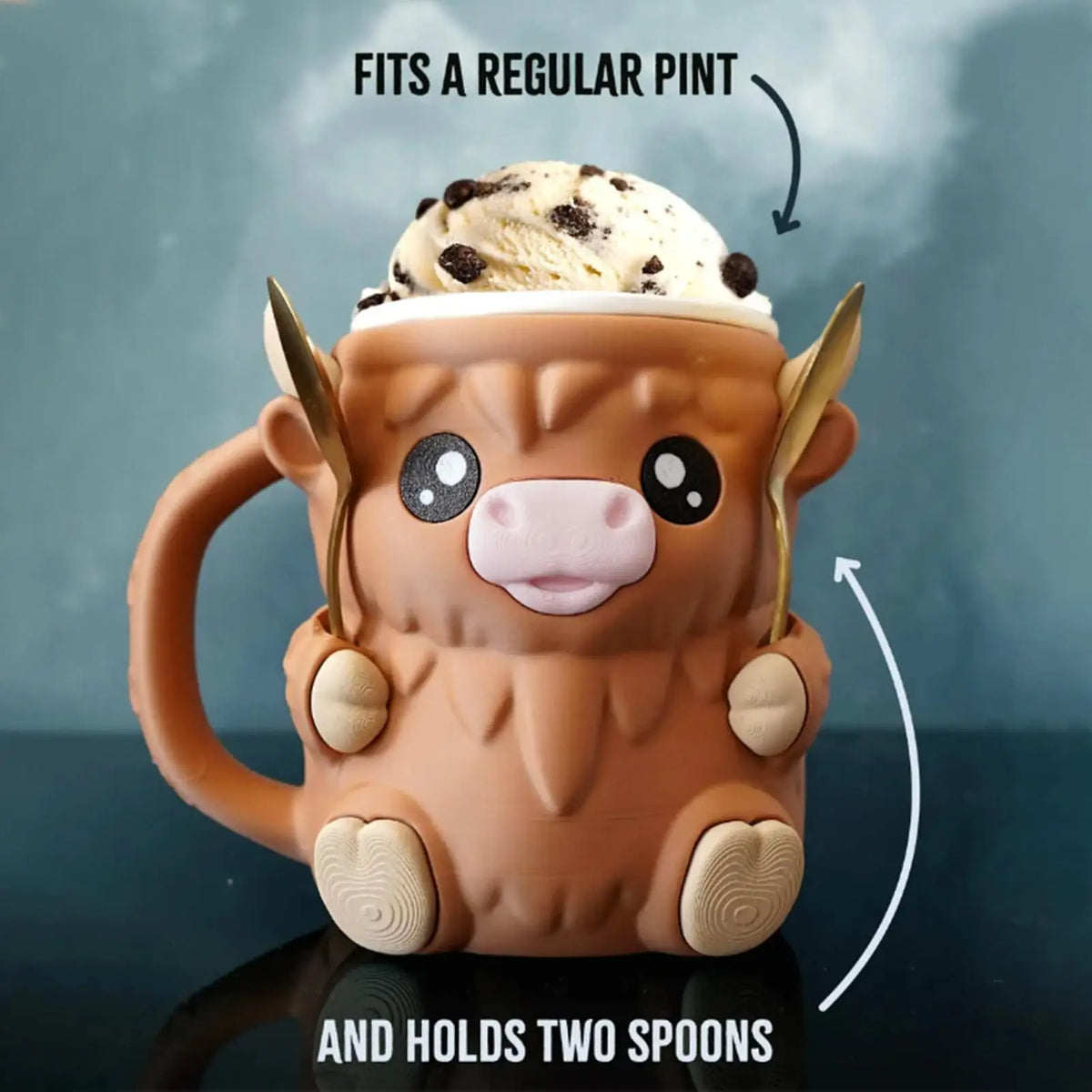 Soporte MooScoop™: Mantiene los botes fríos y las manos cómodas 🐮🍦