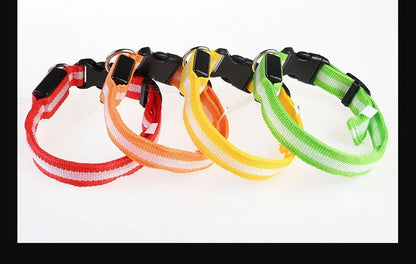 Dog Collar Nylon LED Night Safety Flashing Glow In The Dark Pet Dog Leash pet Dogs Luminous Fluorescent  dog accessories collar 7609 Pet Store