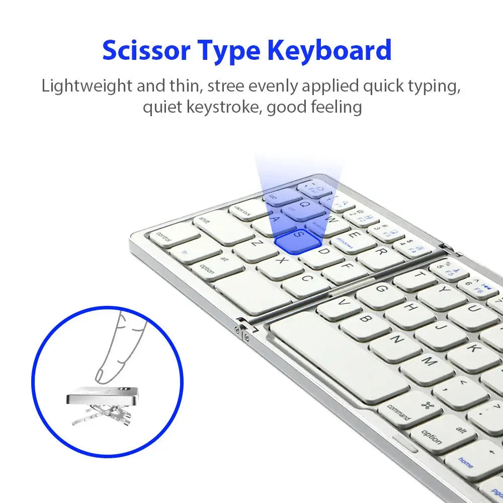 Teclado inalámbrico Bluetooth recargable y plegable para Rusia/España con