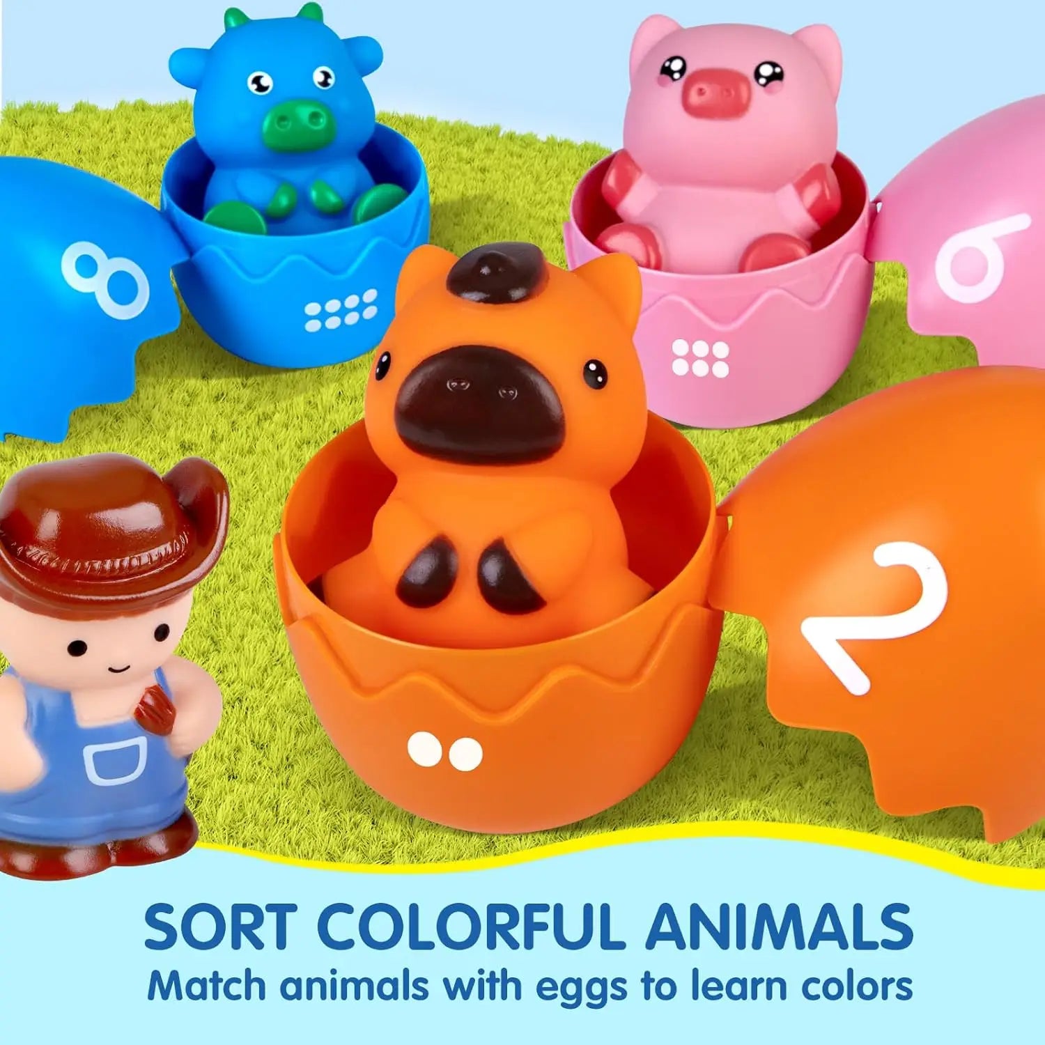 SmartTracks™ Farm Animal Train 🧠🚂 Hands-On Montessori Fun