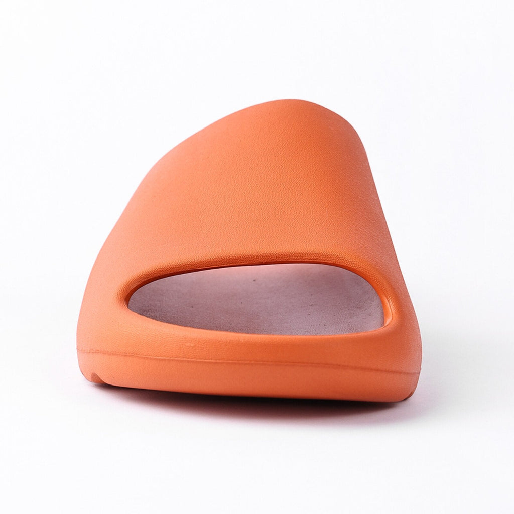 Platform Pillow Slides for Women - Orange Chunky Shower Slippers Silver Juneberry