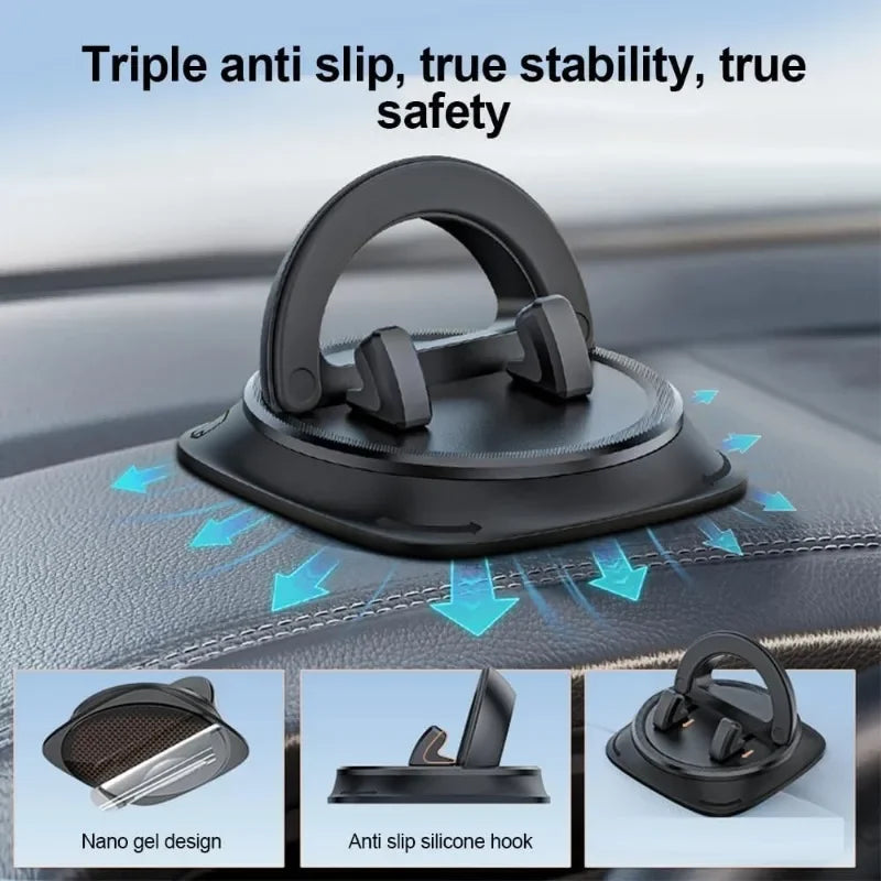 360° Universal Dash Mount – No More Phone Slips While Driving!