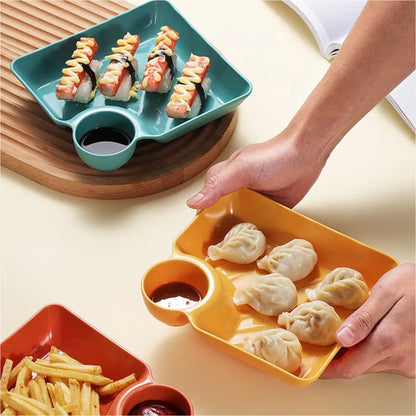 DipGuard™ Sauce Separated Plate 🍽️✨ No Mix, No Mess