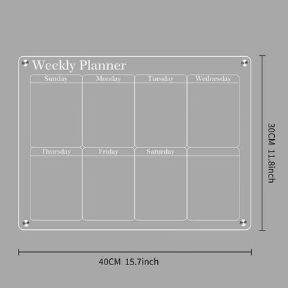 3Pcs Acrylic Planning Board Set Acrylic Clear Dry Erase Blank Weekly Monthly Planner Board with 6 Pens 15.7x11.8inch