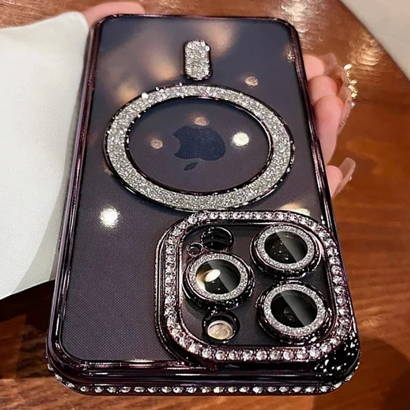 Glitter Diamond Transparent Case For iPhone 16 Series Yaolanhu Store