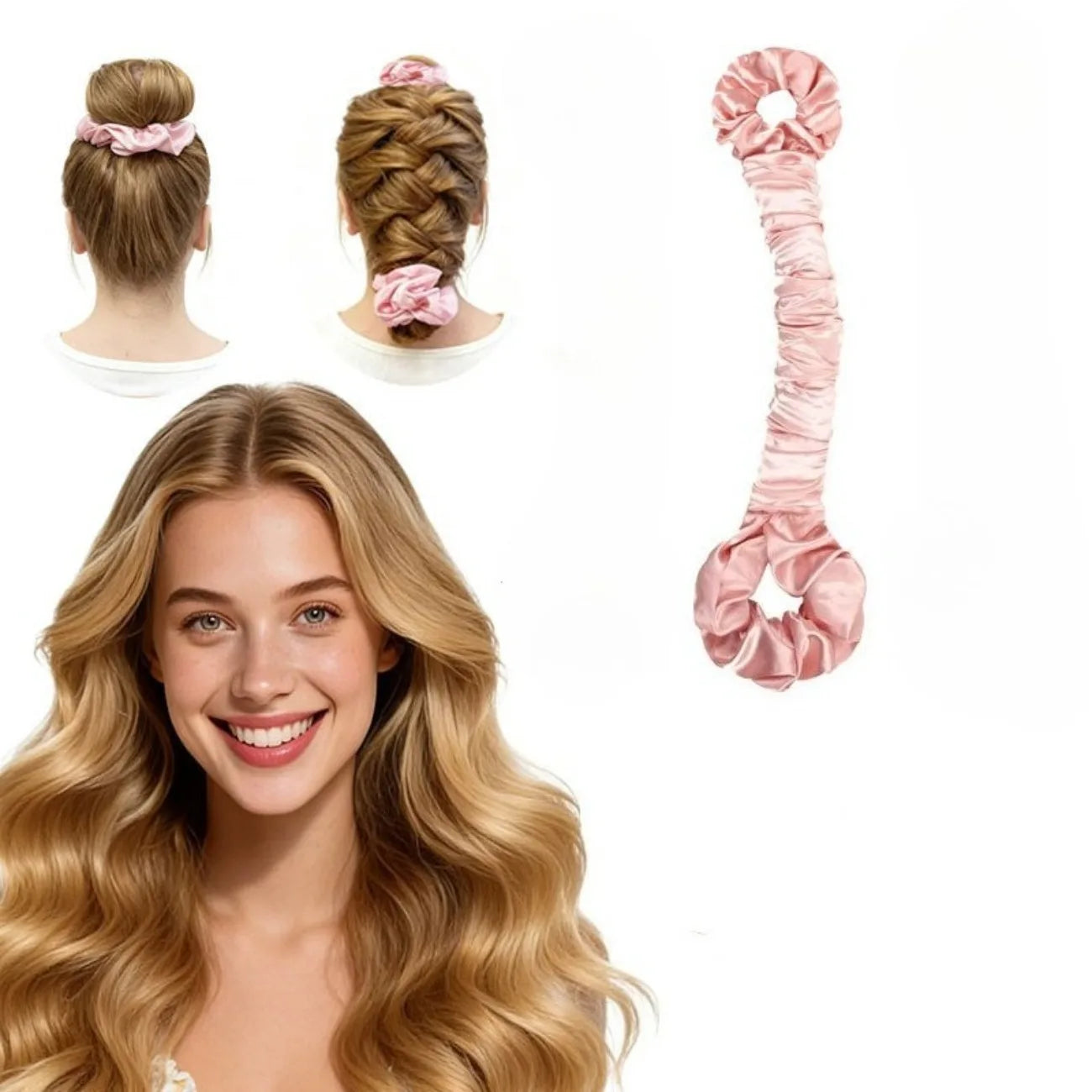 OvernightGlow™ Curler 🌙 — Soft Satin, Perfect Morning Hair