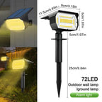 1/2/4PCS Solar Spot Light 68/72 LED Outdoor Garden Solar Landscape