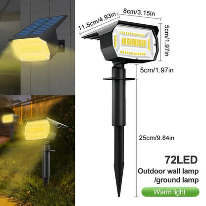 1/2/4PCS Solar Spot Light 68/72 LED Outdoor Garden Solar Landscape