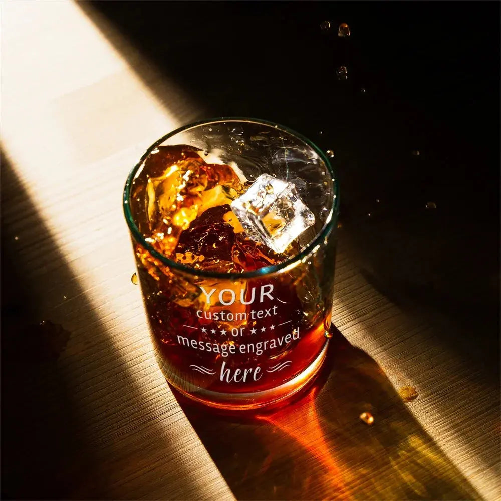 Personalized Whiskey Glass Groomsmen Gifts Custom Logo Text Whiskey