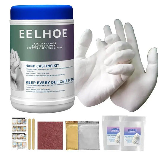 3D Hands Mold Kit Creative Family Couples Hands Casting Kit DIY Souvenir Baby Kids Hand Foot Printing Mold Plaster Casting Tools Warm Life Household Store