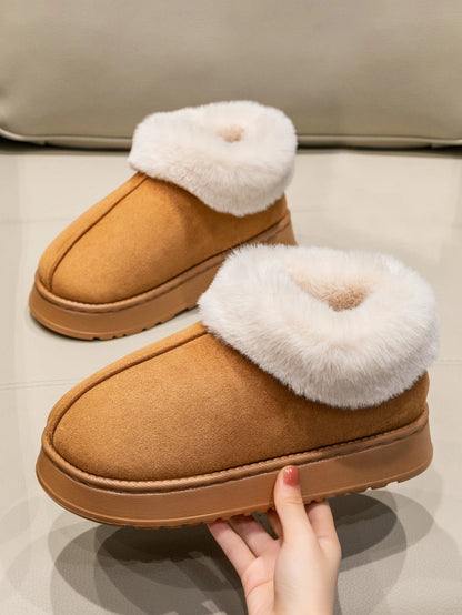 2024 High Quality of  Women's Fashion Snow Boots Fluffy Plush Faux Fur Soft Slippers Winter Indoor Comfortable Home men's Shoes Stone's Store