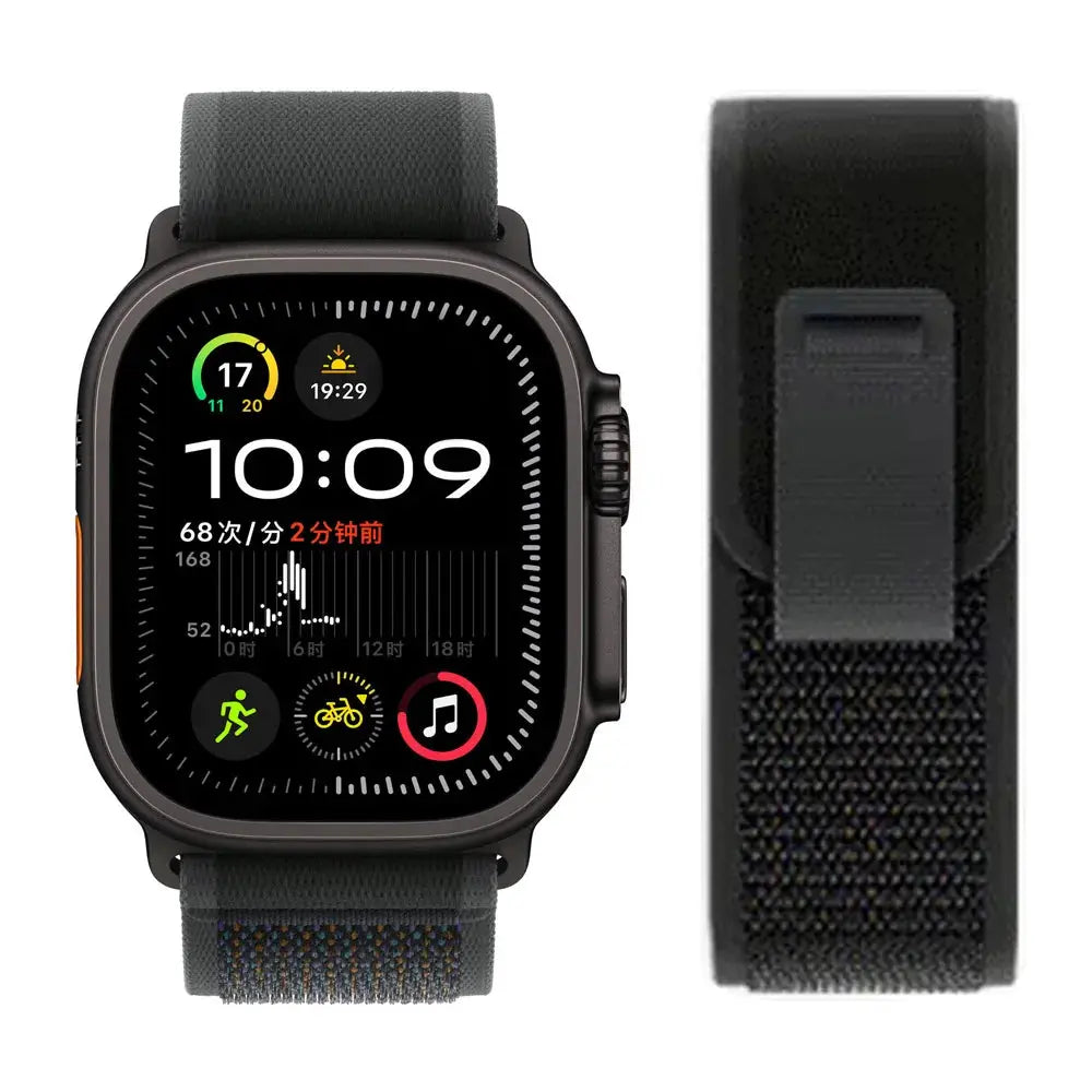 For Apple Watch Series 10 46mm Nylon Loop Magnetic Buckle Watch Band(Smoke Purple) Elegant-Straps Store