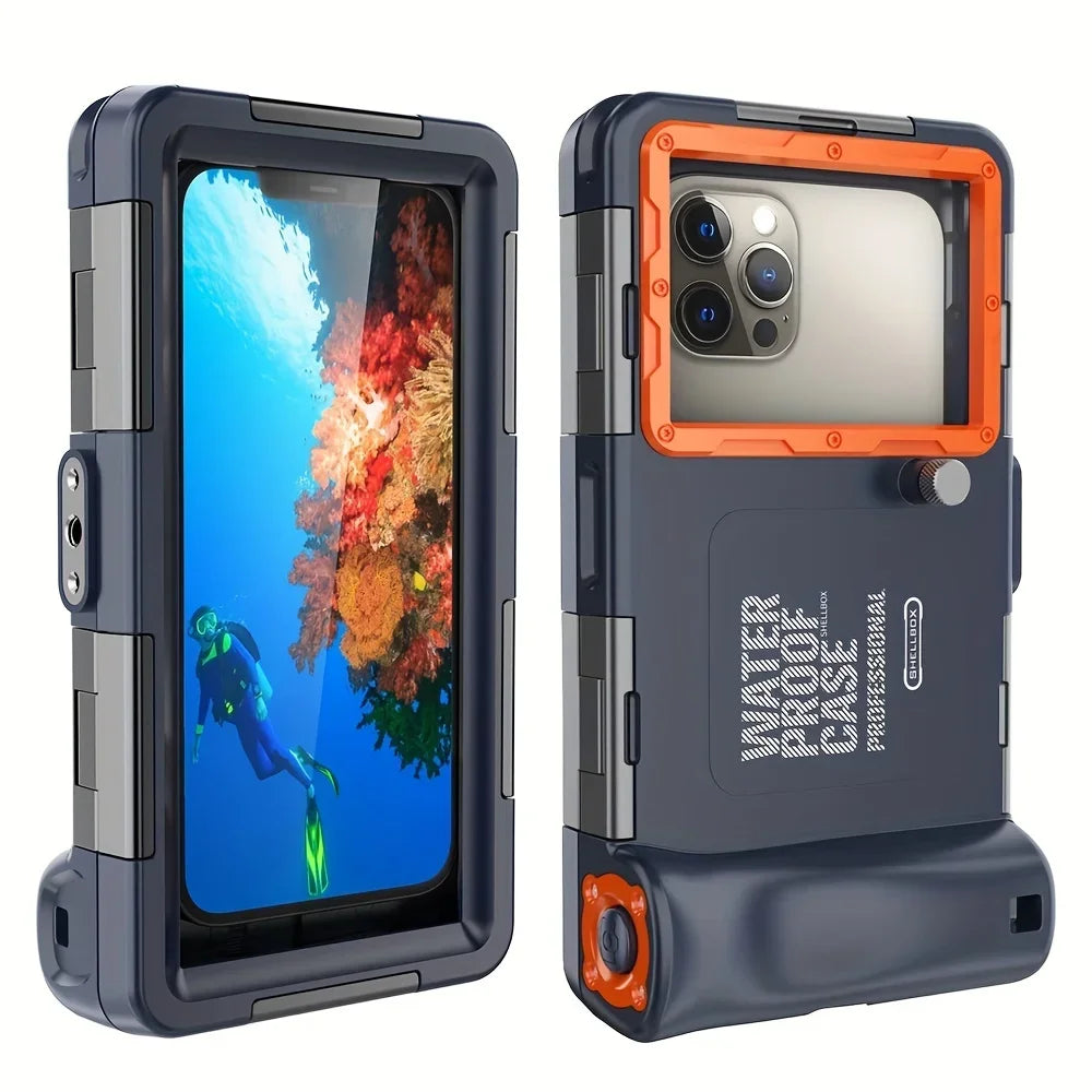 Fundas impermeables para teléfono y buceo de 15 m, natación de 50 pies, carcasa protectora premium y cordón para iPhone Samsung 6.8"