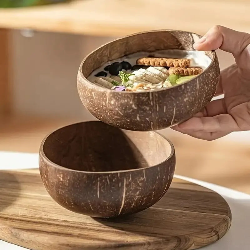 Natural Coconut Shell Bowls TTkewyy Store