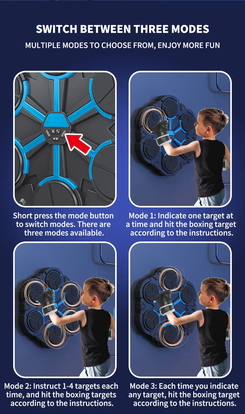 Smart Bluetooth Music Boxing Machine,Decompression,Fighting Fitness Home Boxing Wall Target Boxing Trainer Boxing Accessories Ponerait Benzhou Store