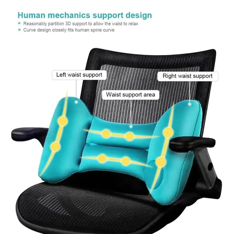 Inflatable Travel Pillow Back Lumbar Support Air Cushion Neck Waist
