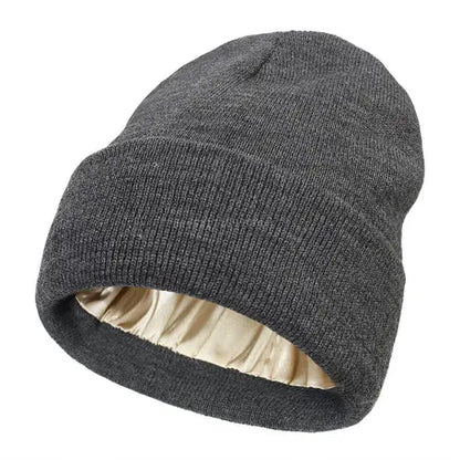 Unisex Satin Lined Anti Static Beanie Hat For Women Winter Silk Lining