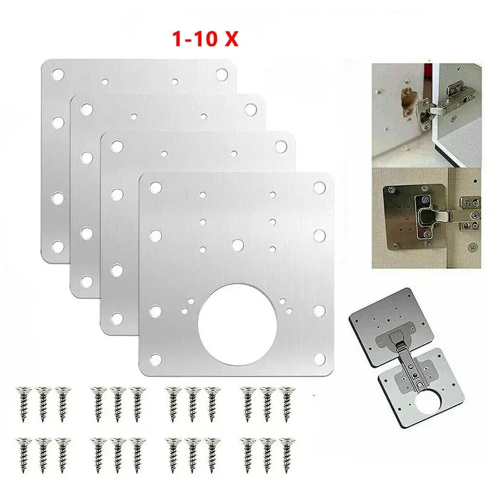 2/4/10pcs Hinge Plate Kitchen Cupboard Door Hinge Repair Kit Plates AliExpress