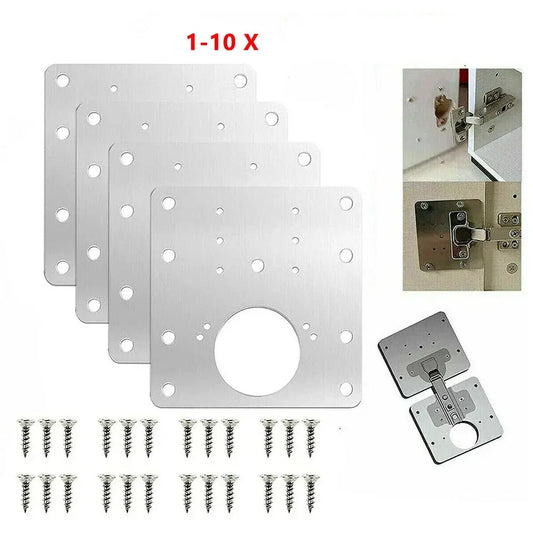 2/4/10pcs Hinge Plate Kitchen Cupboard Door Hinge Repair Kit Plates AliExpress